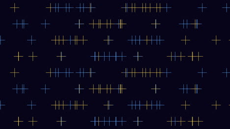 Digitale-Neongeometrische-Kreuze-In-Reihen