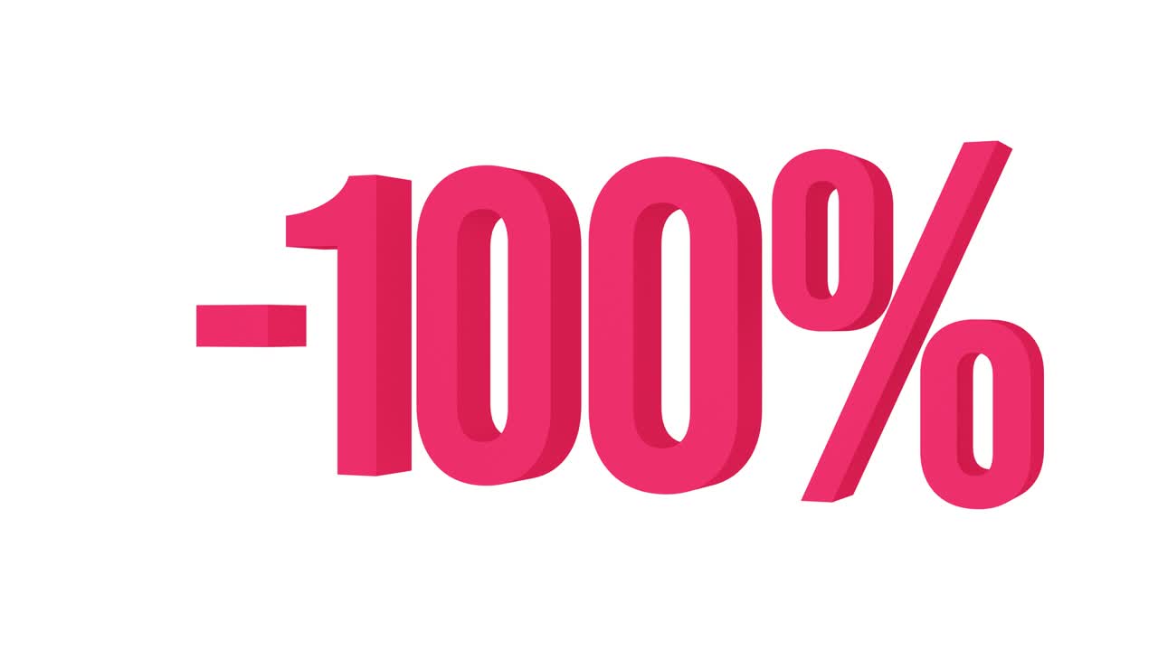 Animated text 100% discounts. Alpha channel