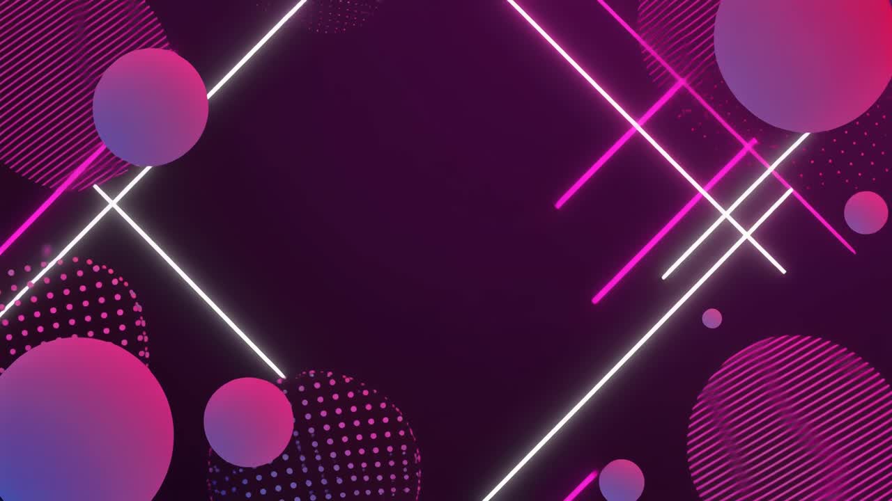 Dynamic Abstract Background with Neon Lines and Geometric Shapes