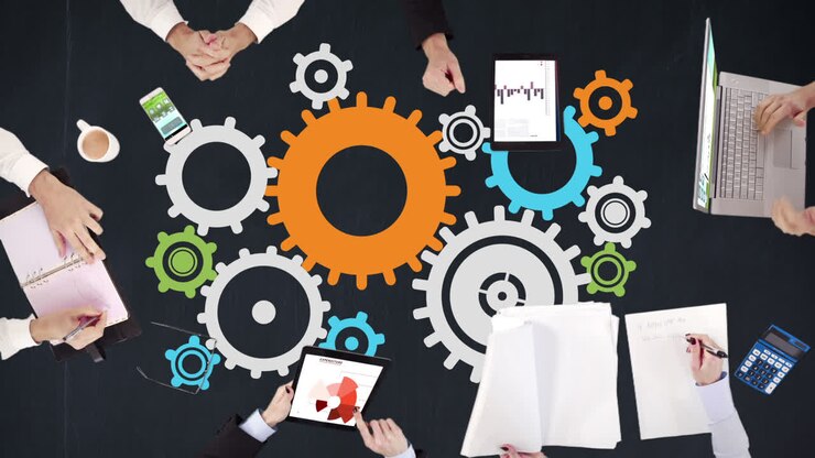 Business people hands working