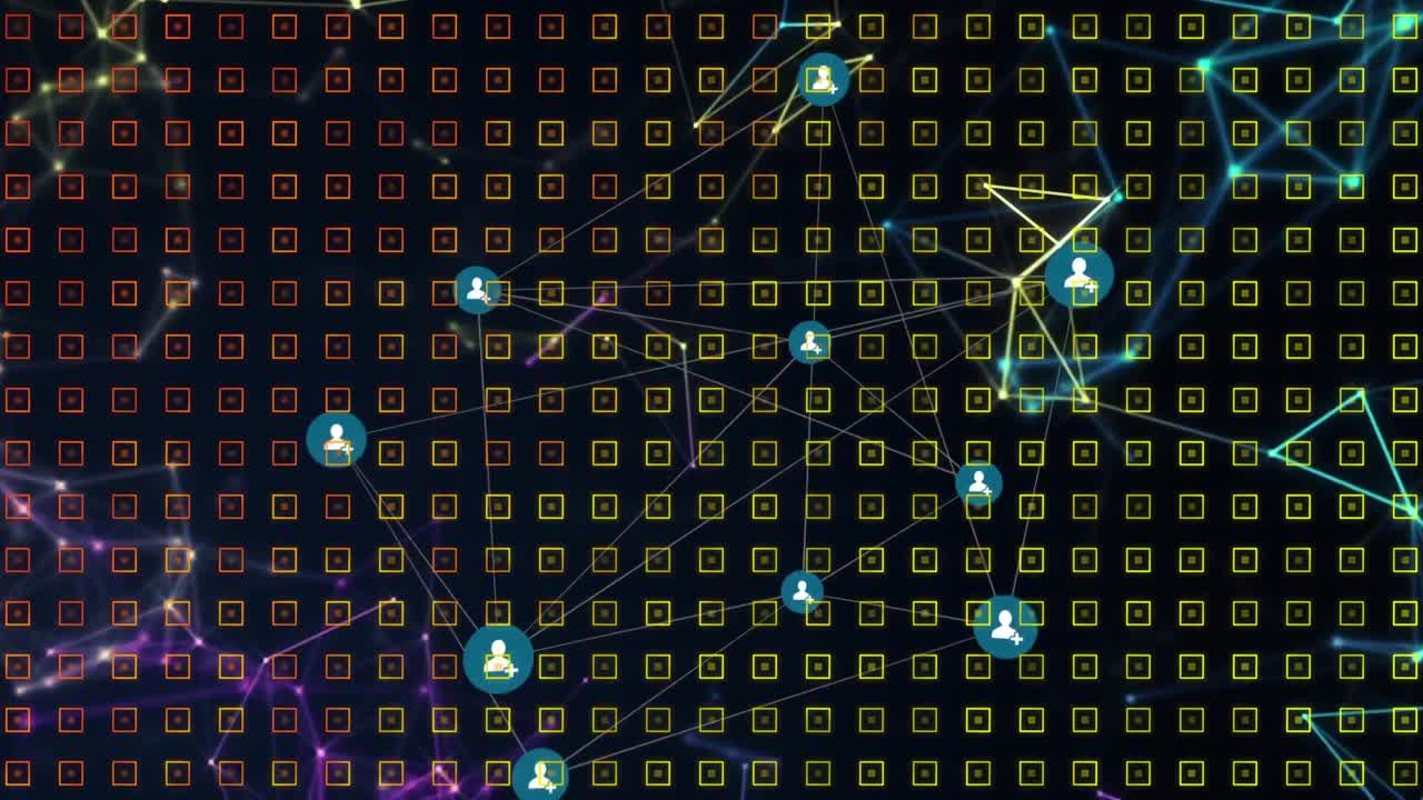 디지털 배경에서 연결 네트워크의 애니메이션