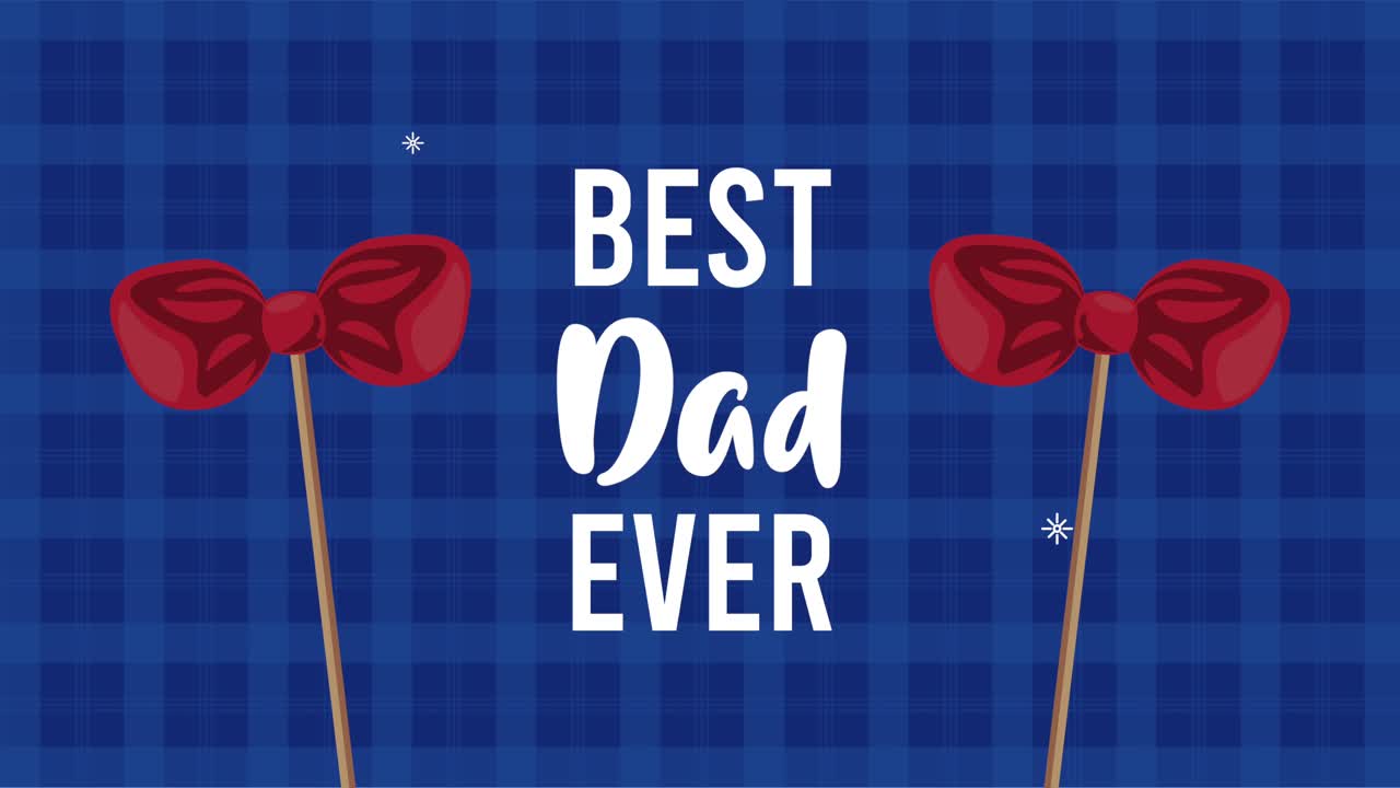 fathers day lettering with bows animation