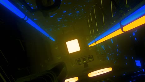 el interior del túnel de neón cyberpunk