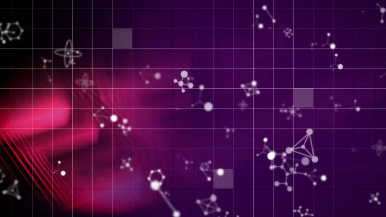 Animation of molecules moving over grid