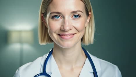 smiling female doctor in white coat