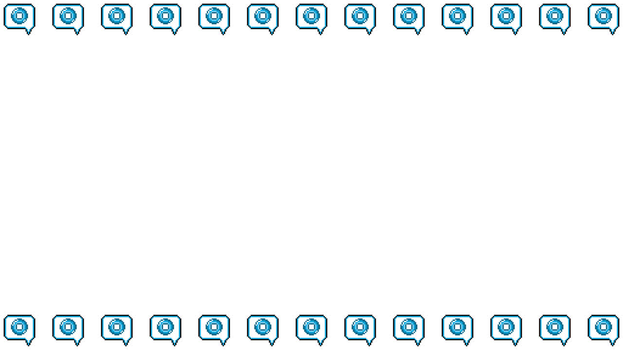 Pixel Art Speech bubble icon Circle mark Frame Animated Overlay 1080p Transparent 30 fps (2).mov
