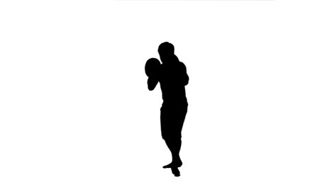 silhouette of a man practicing kickboxing