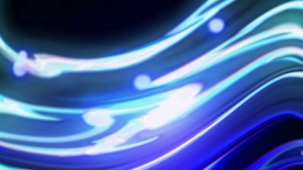 Abstract video concept with flowing blue and white light trails