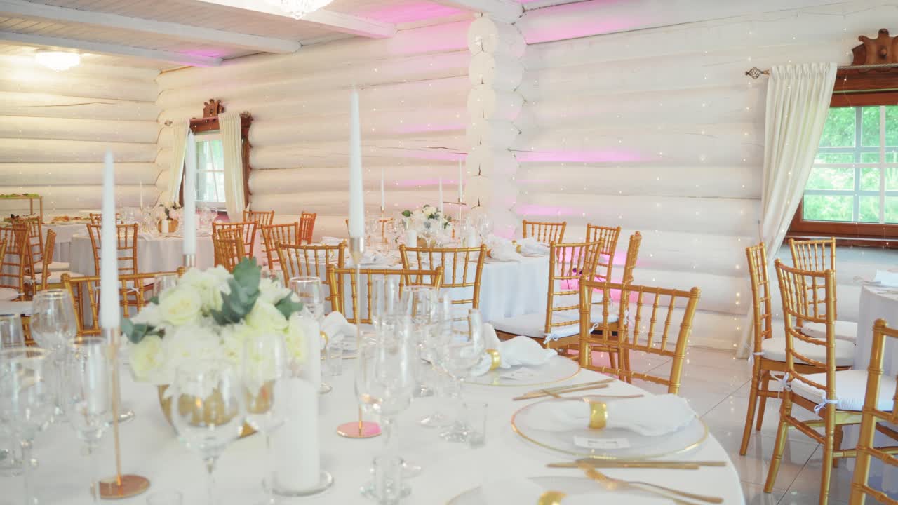 Elegant Rustic Wedding Reception in a Log Cabin