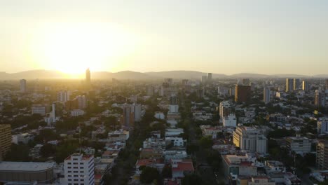 slow dolly in aerial view of guadalajara, mexico skyline