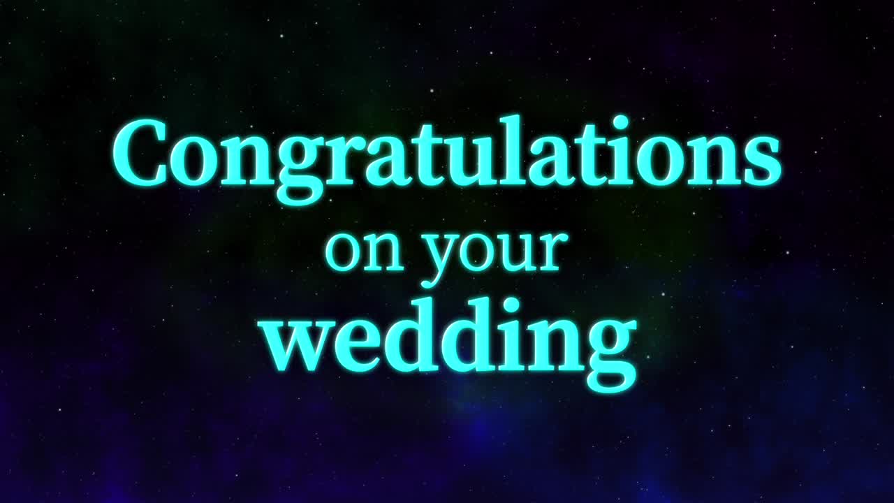Congratulations on your wedding message text animation motion graphics