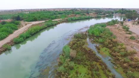 arial view of  alshatrra river in iraq