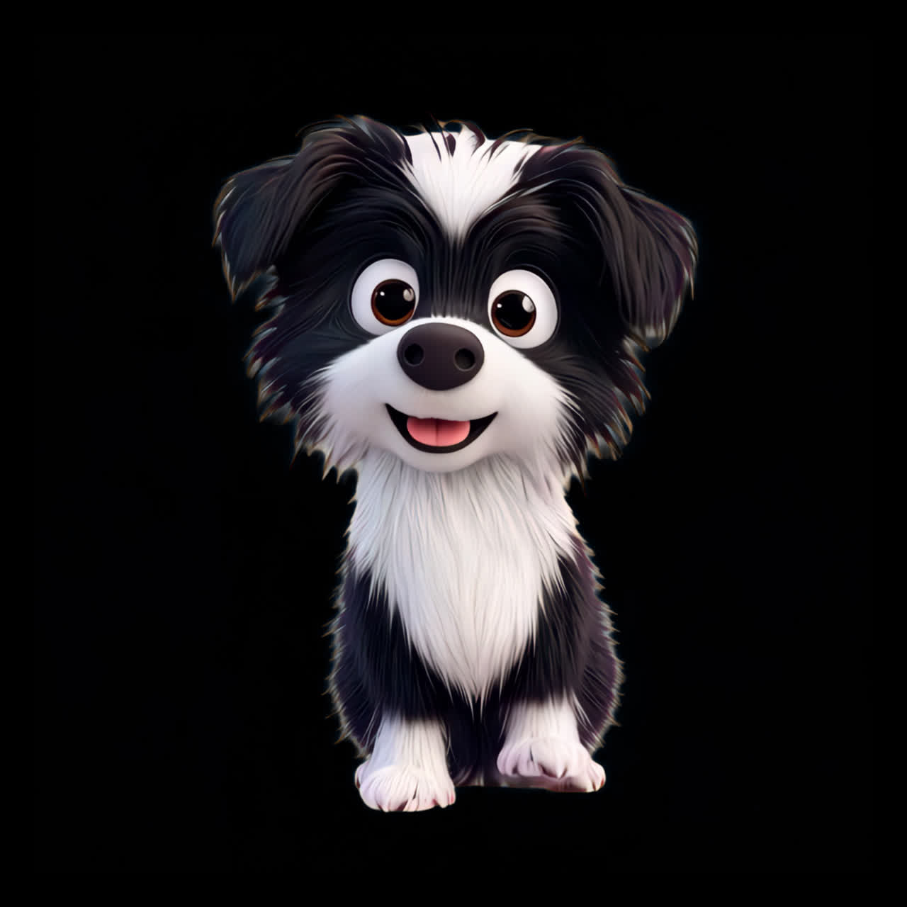 Adorable cartoon puppy illustration animation isolated asset, transparent 4K video, alpha channel