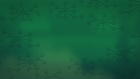 animación de la red de conexiones sobre fondo verde