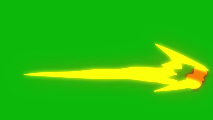 Animation muzzle action effect on green screen background, machine gun single shot sideways effect