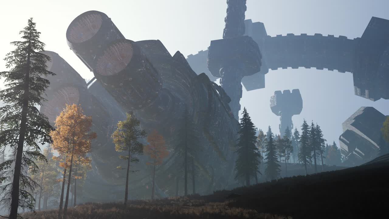 el ovni se estrelló en el bosque.