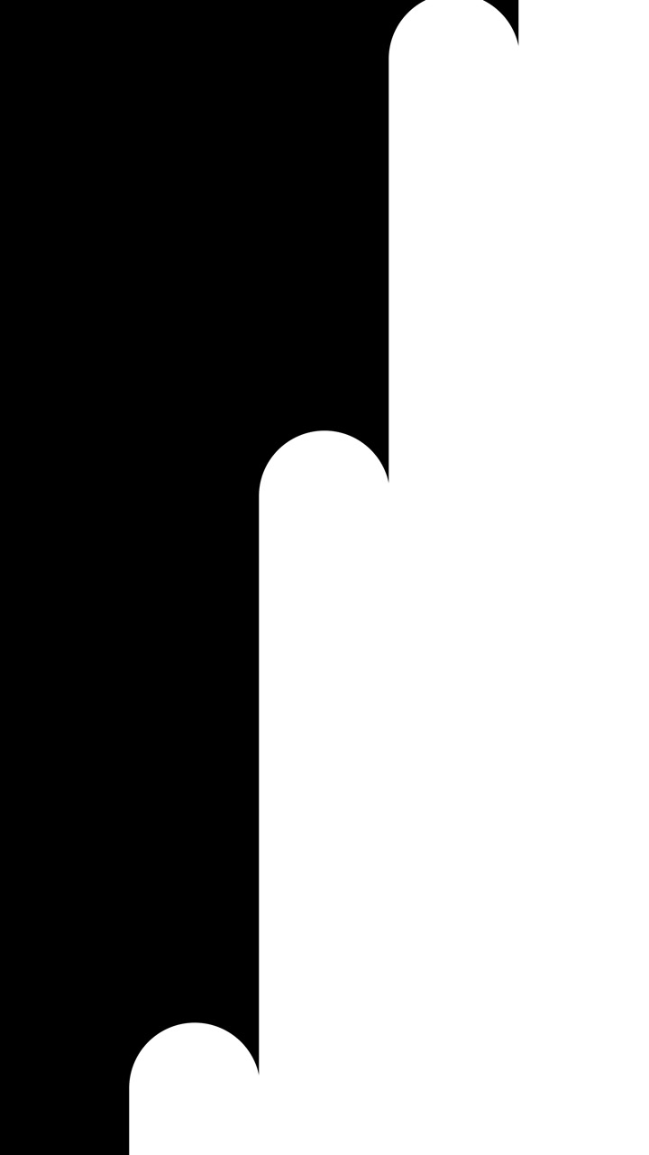 Abstract Motion Graphic of White Rounded Shapes Filling a Black Screen