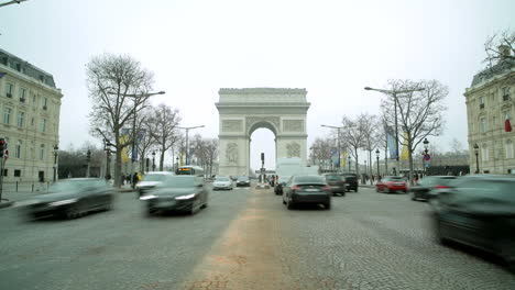 time lapse - arc de triomphe, paris, france