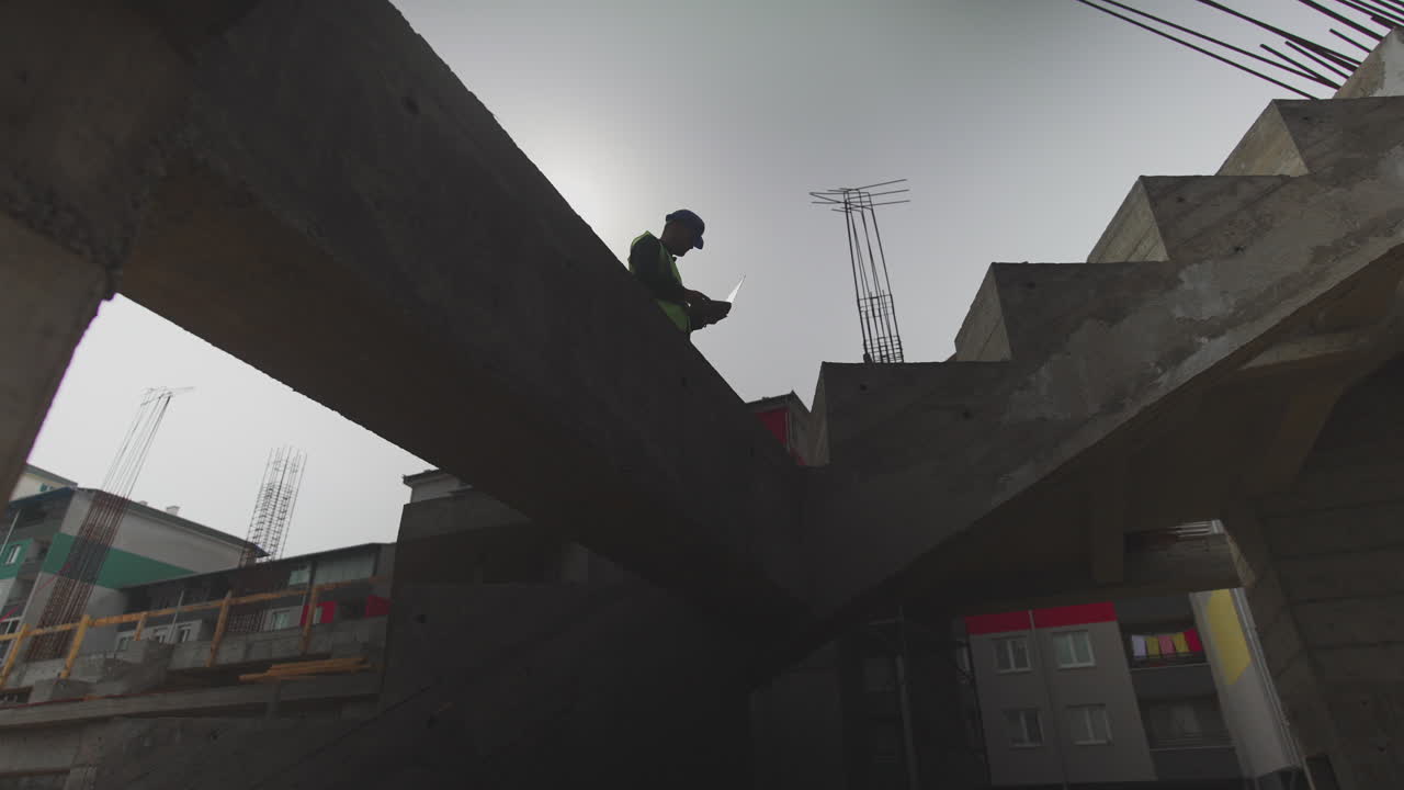 Construction site with engineer