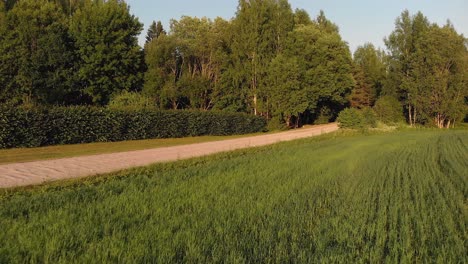 countryside aerial drone flying in lithuania eastern europe