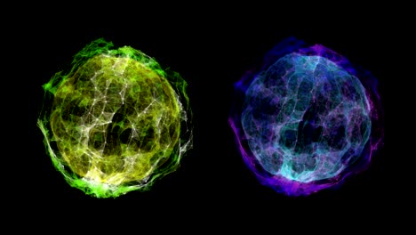 two abstract balls of a virus with an alpha channel