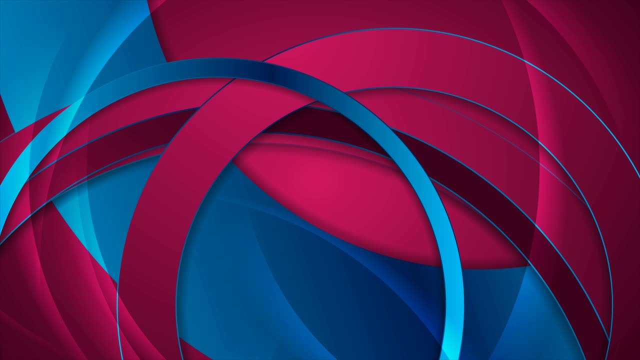 Blue and purple glossy circles abstract tech motion background