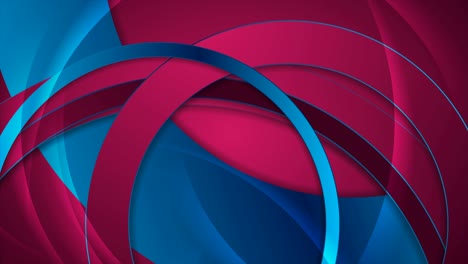 círculos brillantes azules y púrpuras fondo de movimiento de tecnología abstracta