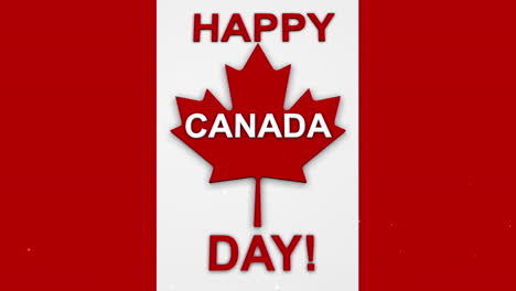 Una-Representación-3d-De-&quot;feliz-Día-De-Canadá&quot;-En-Forma-De-Bandera-Canadiense