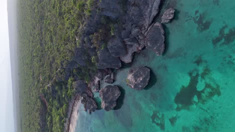 Rocky-cliffs-of-Jaragua-National-Park,-Pedernales-in-Dominican-Republic