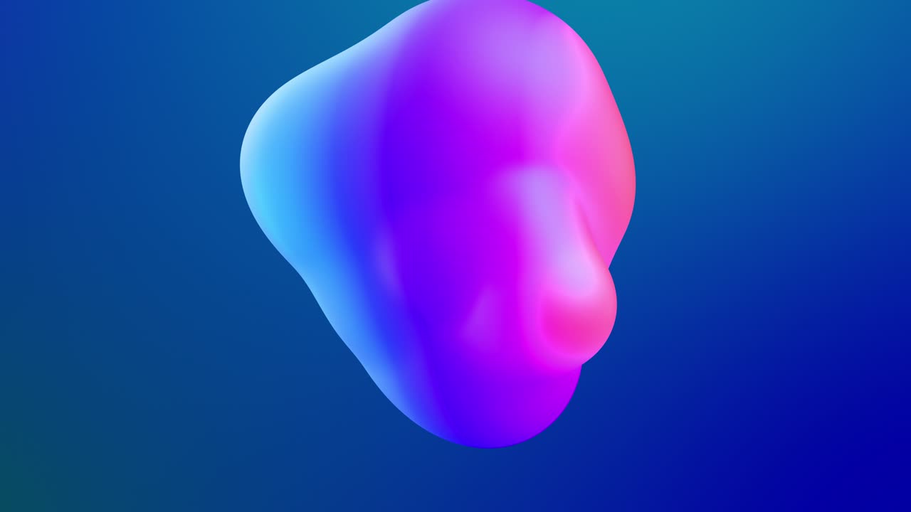 abstract 3d background with beautiful rainbow colors gradient on wax bubbles metaball, spheres fly in air with inner glow, merge like drops of melt wax.