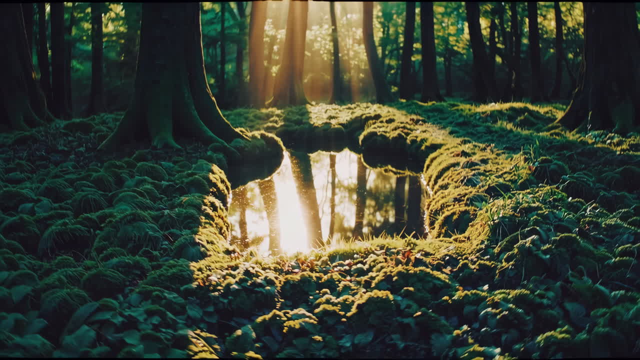 солнечные лучи в лесу