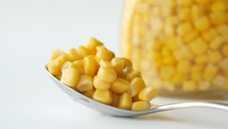 canned corn on a spoon