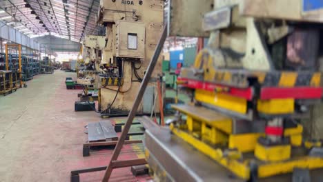 the factory hall of a metal working industry with bending machines