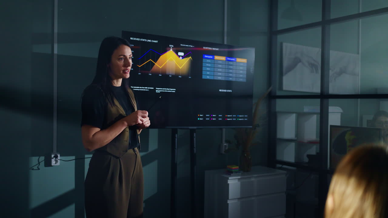 presentación de negocios por parte de una mujer