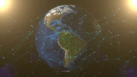 concepto de red global. mapa de textura cortesía de la nasa