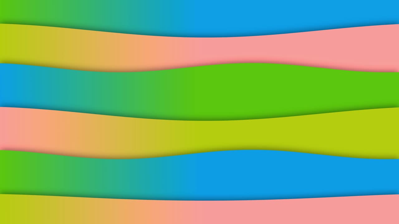 animación de curvatura de onda elegante calma que fluye formas suaves fondo 3d gráficos de movimiento efecto visual gradiente abstracto color rosa verde azul