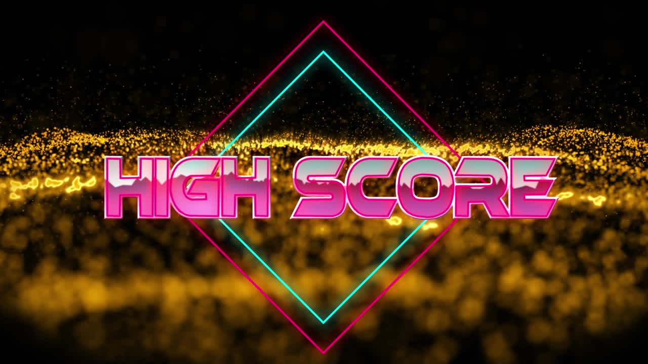 기하학적 움직이는 모양과 파도에 대한 높은 점수의 애니메이션