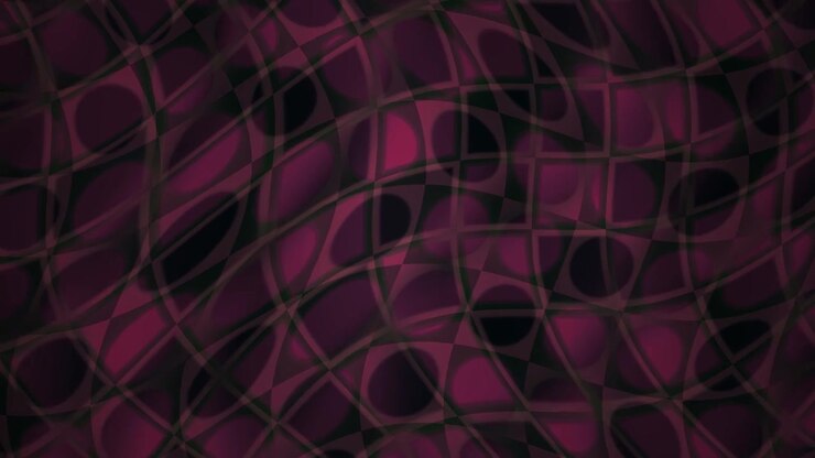 Dynamic Abstract Grid Pattern with Warping Magenta and Black Shapes