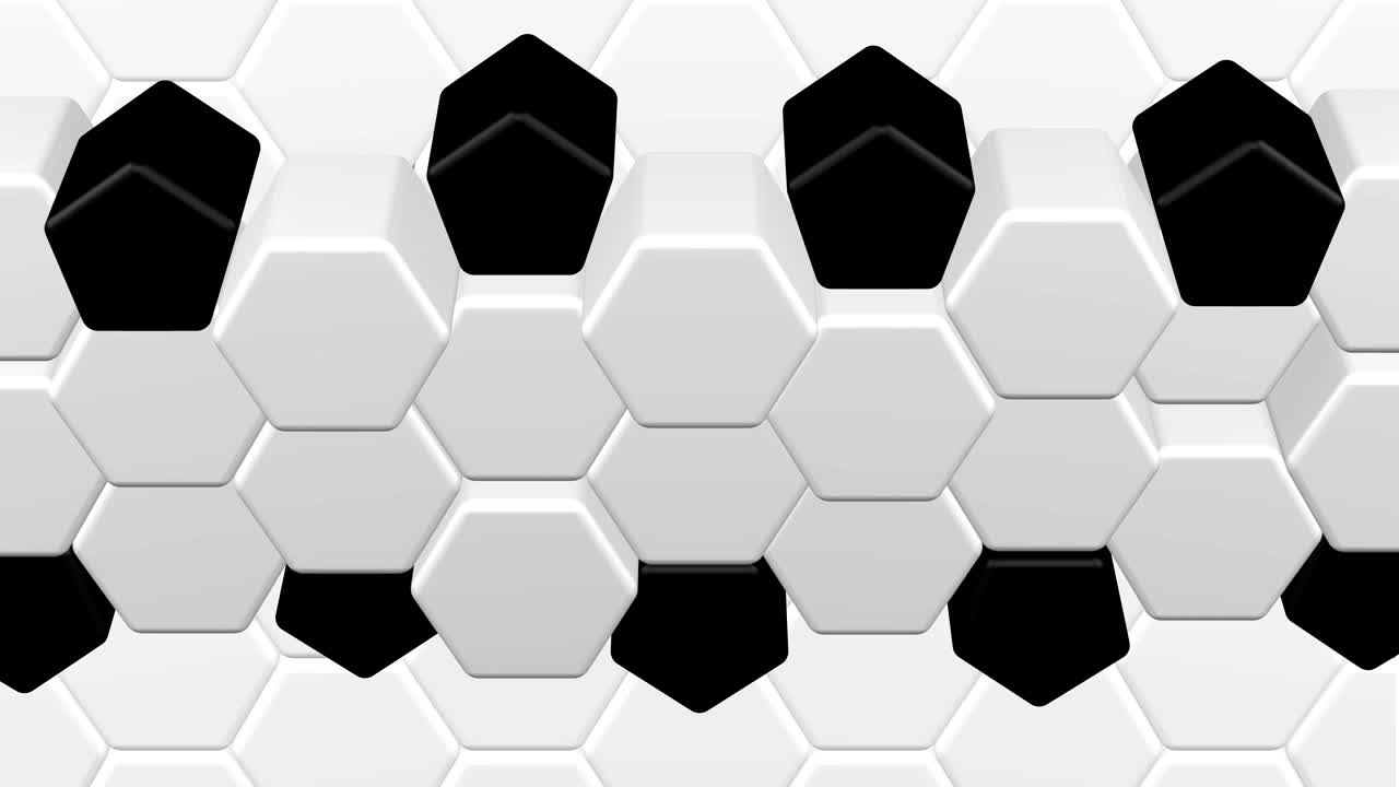 Fundo de futebol - animação de formas hexagonais e pentagonais