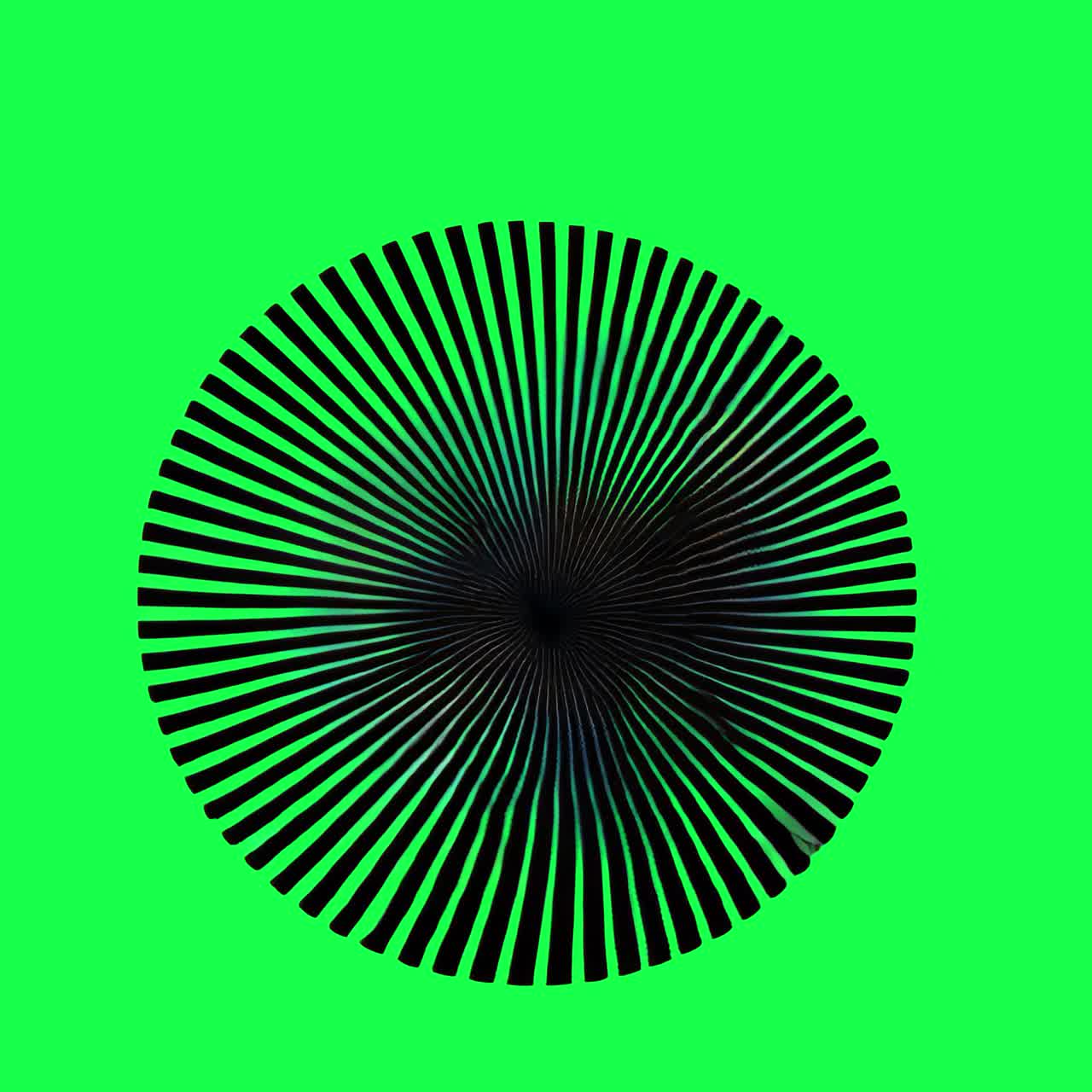 Abstract black sphere animation, transparent 4K video, green screen
