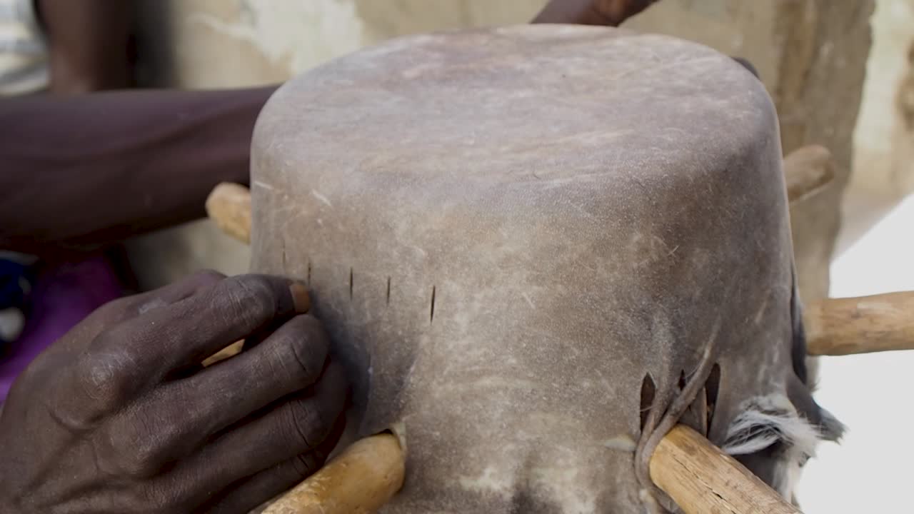 Making of Sabar drums in Senegal Africa