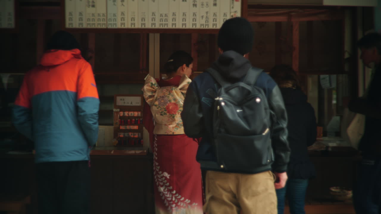 People visiting a Japanese temple