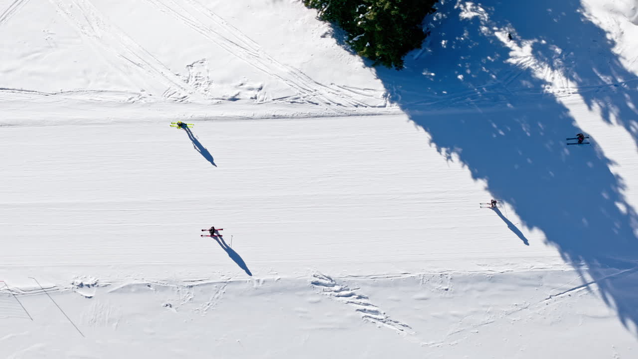 Aerial drone view of a ski resort in Col dei Baldi, Alleghe, in the Dolomites, Italy in daylight
