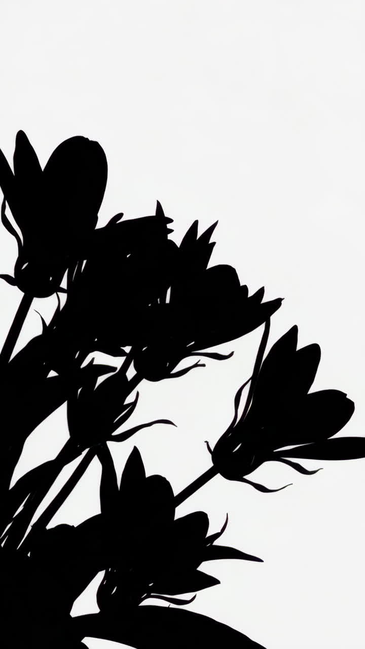 Black Silhouettes of Flowers