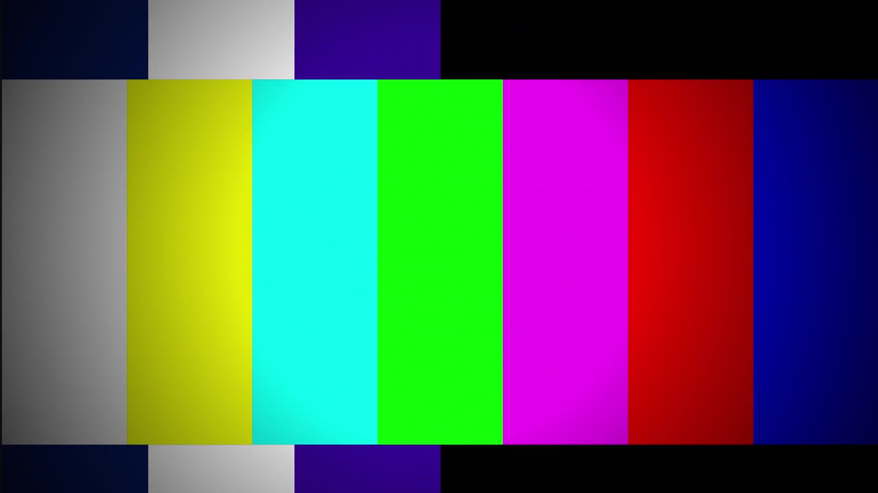 Television Test Pattern with Glitch and Signal Interference