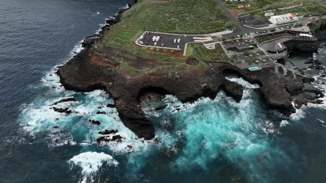 Aerial drone view of the landscape of La Palma, Canary Islands, Spain