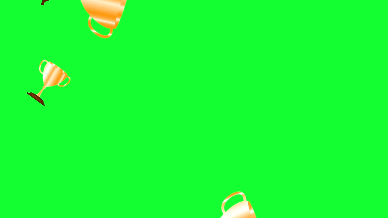 황금 상 컵 루프 애니메이션 그래픽 요소 녹색 화면 크로마 키