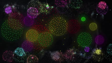 animación de fuegos artificiales sobre un fondo negro