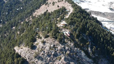 Aerial-views-of-ski-stations,-different-landscapes-and-viewers-in-Andorra-during-the-covid-times