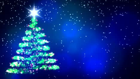 animación en bucle de un árbol de navidad con luces brillantes